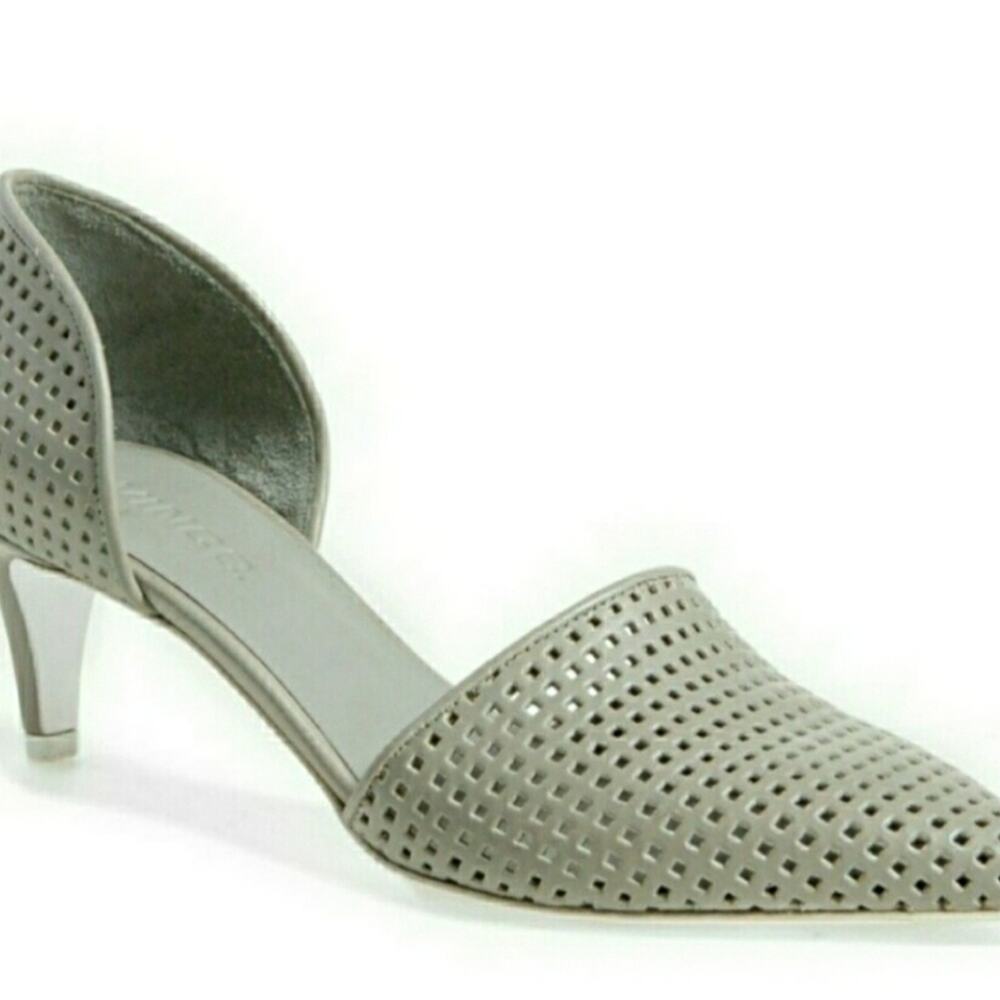 Vince Aurelian Gray Leather D'orsay Heels 10 - Picture 9 of 11